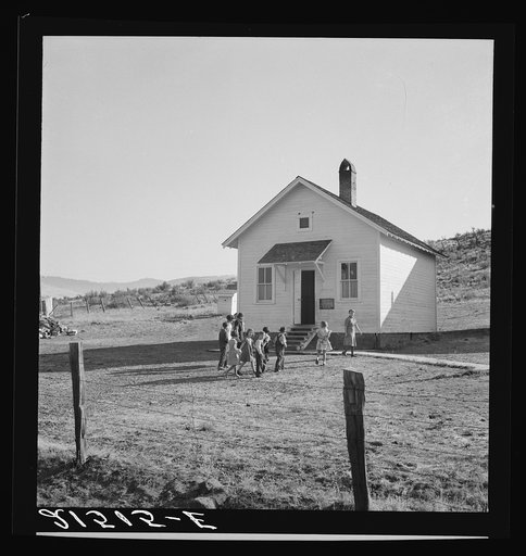 School attended by children of members of Ola self-help sawmill co-op. Gem County, Idaho. See general caption 48