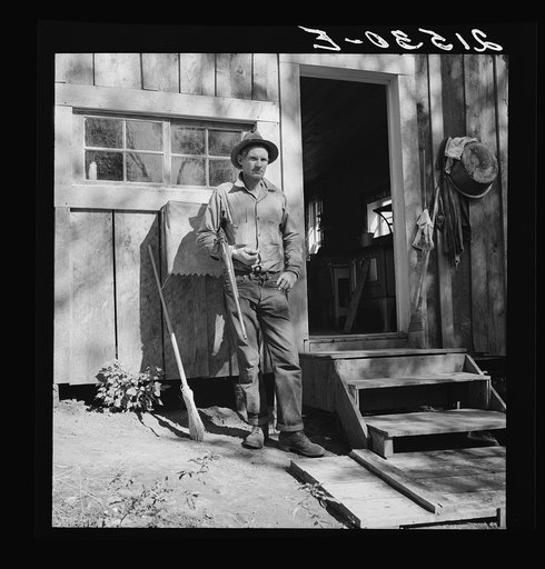 Roy Carlock, member of Ola self-help sawmill co-op. Gem County, Idaho