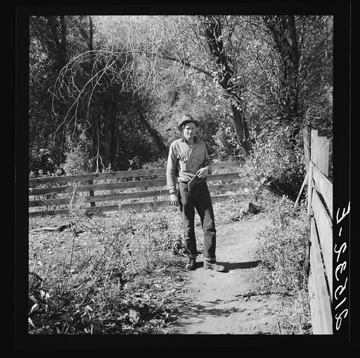 Untitled photo, possibly related to: Roy Carlock, member of Ola self-help sawmill co-op. He is one of the best hunters in the community, and keeps his larder well stocked during hunting season. Gem County, Idaho. General caption 48