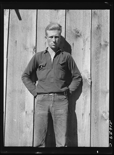 One of the thirty-six members. Ola self-help sawmill co-op. Gem County, Idaho. General caption 48.