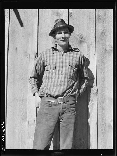 Untitled photo, possibly related to: One of thirty-six members of Ola self-help sawmill cooperation. Gem County, Idaho. See general caption 48