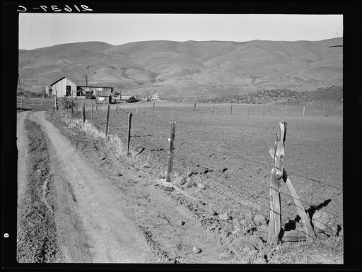Untitled photo, possibly related to: A new house for descendant of old Idaho family, now a member of Ola self-help sawmill co-op. Gem County, Idaho. Lumber was supplied by the mill. His board lumber charges were about sixty-six dollars, windows and doors an additional thirty-five dollars. Note lumbe