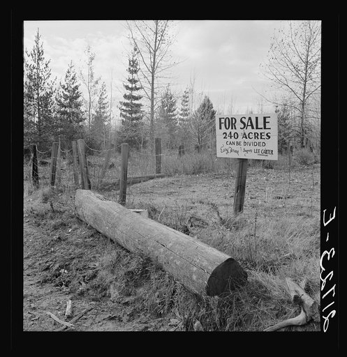 Sign on back road in cut-over area. Boundary County, Idaho. See general caption 49