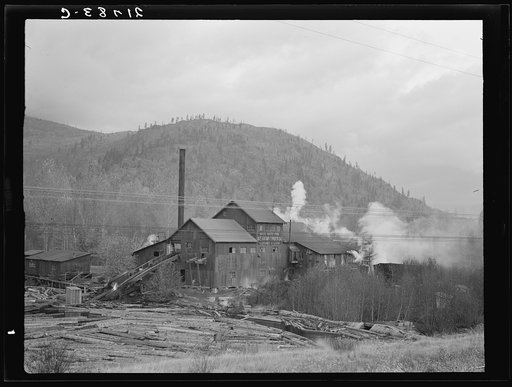 Untitled photo, possibly related to: Small private lumber mill still operating in region where large mills have cut out. Boundary County, Idaho. See general caption 49