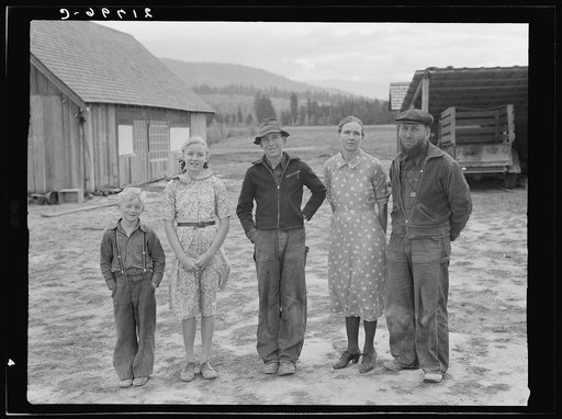 Untitled photo, possibly related to: Stump farm family and their present home. Boundary County, Idaho. See general caption 52