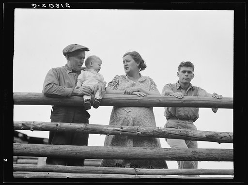 Untitled photo, possibly related to: Stump rancher and wife. They and their seven children are making a new start on cut-over land. Priest River Penninsula, Bonner County, Idaho. See general caption 51