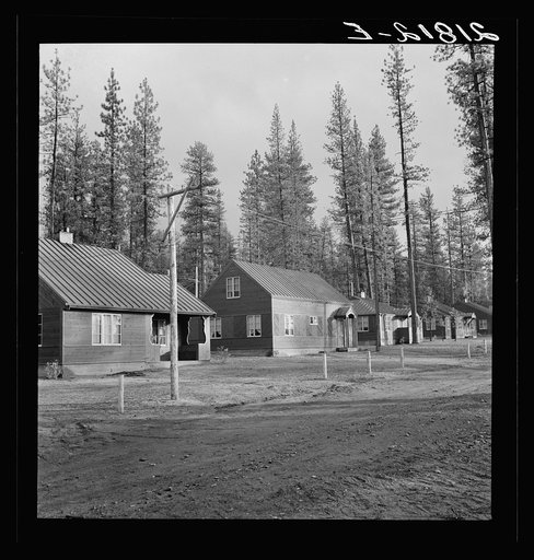 Row of model homes in millworkers town. Gilchrist, Oregon. See general caption 76