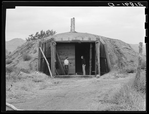 Untitled photo, possibly related to: Potato cellar in the Klamath Basin in which 4000 one hundred-pound sacks will be stored. Merrill, Klamath County, Oregon