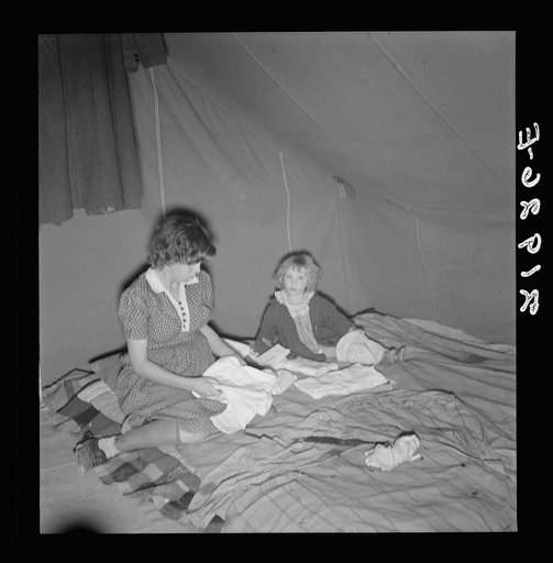 Untitled photo, possibly related to: Baby clothes. Merrill, Klamath County, Oregon. In FSA (Farm Security Administration) mobile camp unit