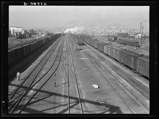 Railroad, outskirts of fast growing town. Klamath Falls, Oregon