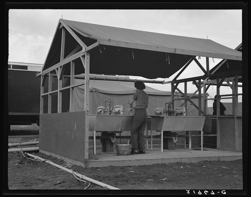 The laundry unit. FSA (Farm Security Administration) mobile camp. Merrill, Klamath County, Oregon