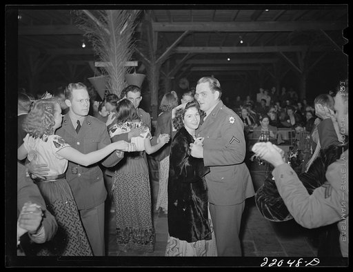 Brownsville, Texas. Charro Days fiesta. Dance for enlisted men, El Rancho Grande