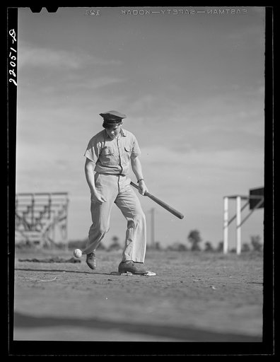Untitled photo, possibly related to: Weslaco, Texas. FSA (Farm Security Administration) camp. Baseball game. Saturday afternoon