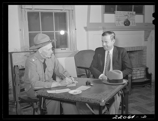 Brownsville, Texas. Retired army officer registering men for Selective Service at the Chamber of Commerce