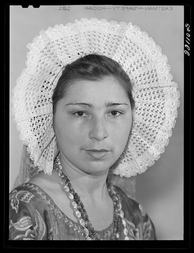 Brownsville, Texas. Charro Days fiesta. Girl with Tiawana headdress