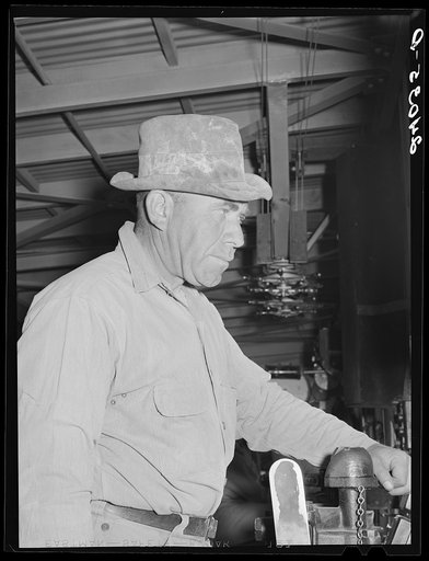 Gold dredge worker. Nye County, Nevada