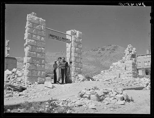 Tourists at Rhyolite, Nevada