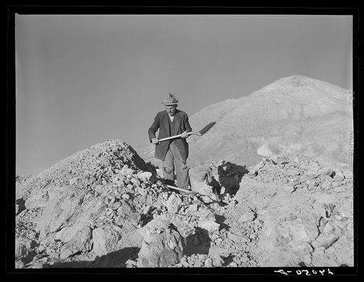 Rocky Mountain George, old prospector at his diggings. Esmeralda County, Nevada