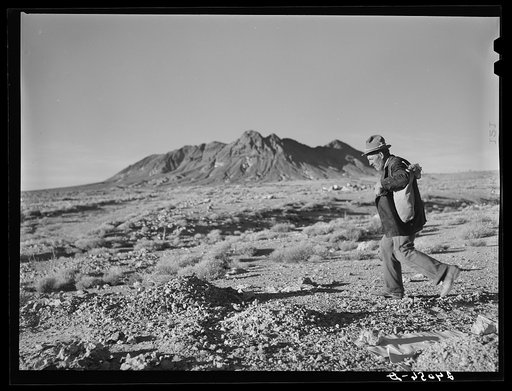 Untitled photo, possibly related to: Rocky Mountain George, old prospector, born in badlands of Wyoming. Esmeralda County, Nevada