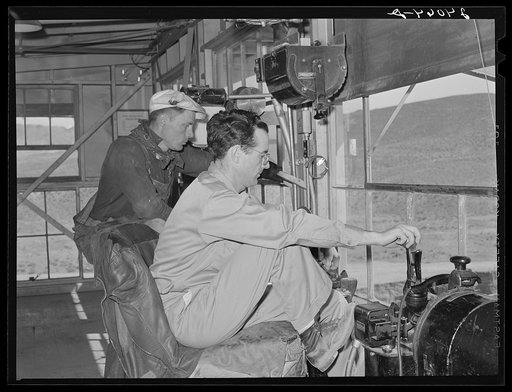 Gold dredge operator. Nye County, Nevada