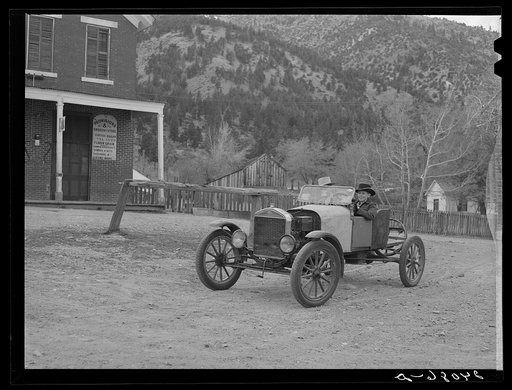 Untitled photo, possibly related to: High school boys in jalopy. Genoa, Nevada