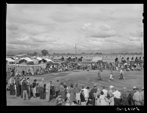 Baseball game. Tulare migrant camp. Visalia, California