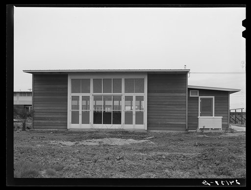 Newly-constructed migrant camp. Firebaugh, California