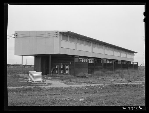Newly-constructed migrant camp. Firebaugh, California