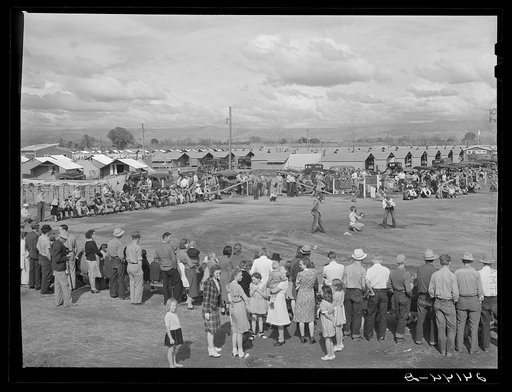 Baseball game. Tulare migrant camp. Visalia, California