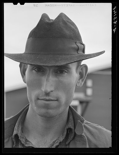 Migrant field worker. Tulare migrant camp. Visalia, California