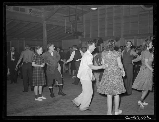 Saturday night dance. Tulare migrant camp. Visalia, California