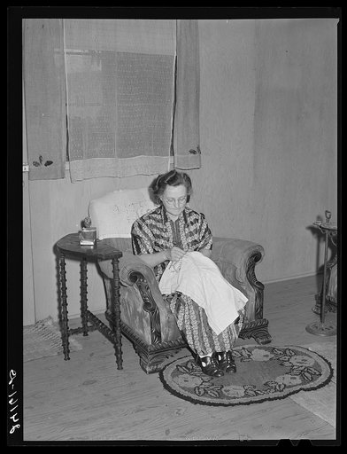 Interior of labor home. Tulare migrant camp. Visalia, California