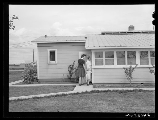 Children are taken to health clinic for regular examinations. Tulare migrant camp. Visalia, California