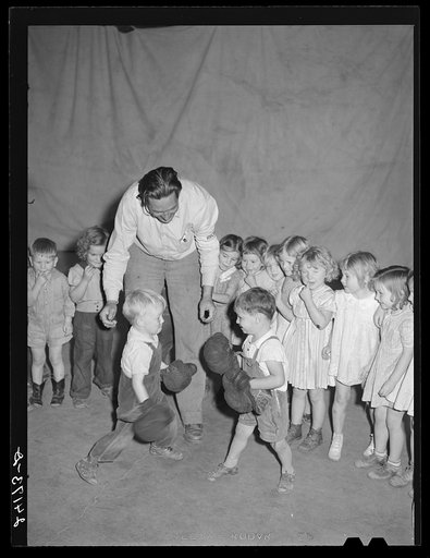 Children playing in nursery. Tulare migrant camp. Visalia, California