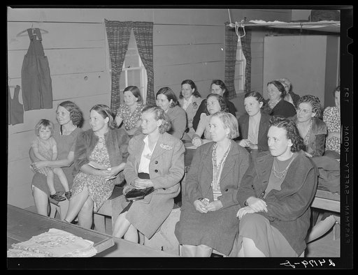 Ladies club meeting. Tulare migrant camp. Visalia, California