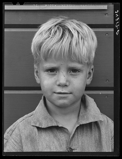 Migrant boy. Tulare migrant camp. Visalia, California