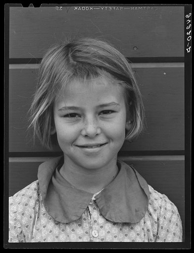 Migrant girl. Tulare migrant camp. Visalia, California