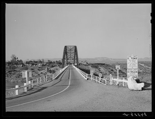 Bridge. State line. California -- Arizona