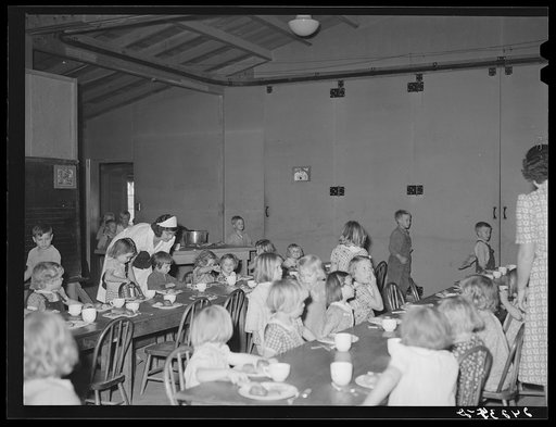 Untitled photo, possibly related to: Children in nursery. Tulare migrant camp. Visalia, California
