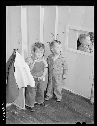 Children in nursery just awakened from afternoon nap. Shafter migrant camp. Shafter, California