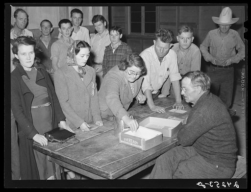 Election for sheriff and councilman. Tulare migrant camp. Visalia, California