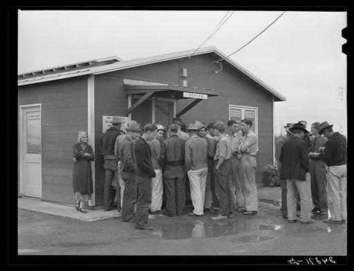 Waiting for mail. Tulare migrant camp. Visalia, California