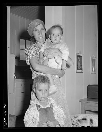 Mother and children in nursery. Shafter migrant camp. Shafter, California