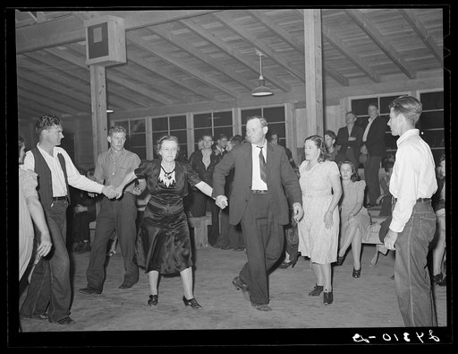Saturday night dance. Tulare migrant camp. Visalia, California