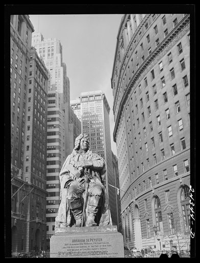 Statue of Abraham De Peyster. Lower Broadway. New York City
