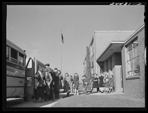 Children leaving homestead school. Dailey, West Virginia