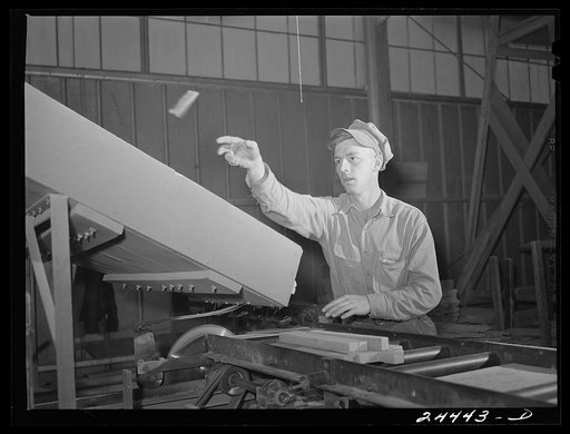 Worker at dimension lumber plant. Dailey, West Virginia