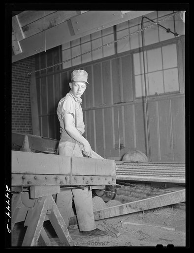 Worker at dimension lumber plant. Dailey, West Virginia