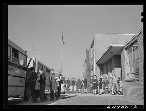 Untitled photo, possibly related to: Children leaving homestead school. Dailey, West Virginia