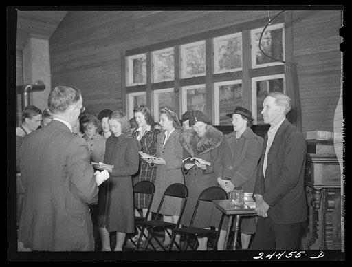 Group singing opening hymn. Sunday school. Dailey, West Virginia